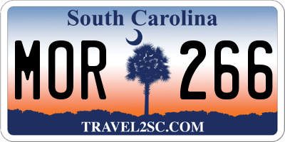 SC license plate MOR266