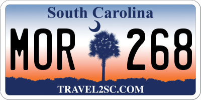 SC license plate MOR268