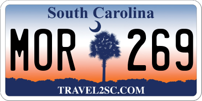 SC license plate MOR269