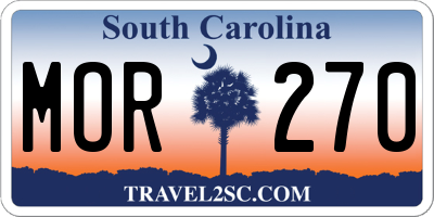 SC license plate MOR270