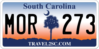 SC license plate MOR273