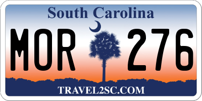 SC license plate MOR276