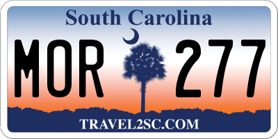 SC license plate MOR277