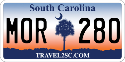 SC license plate MOR280