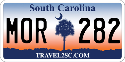 SC license plate MOR282