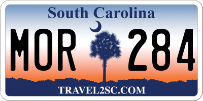 SC license plate MOR284