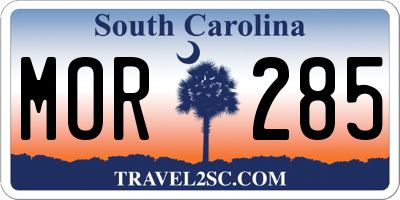 SC license plate MOR285