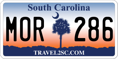 SC license plate MOR286