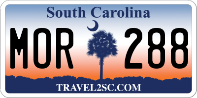 SC license plate MOR288