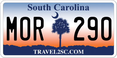 SC license plate MOR290