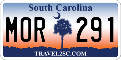 SC license plate MOR291