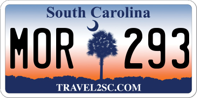 SC license plate MOR293