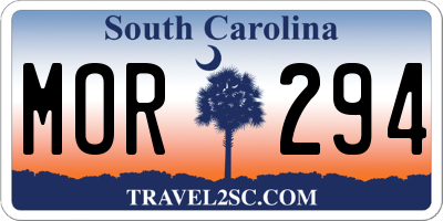 SC license plate MOR294