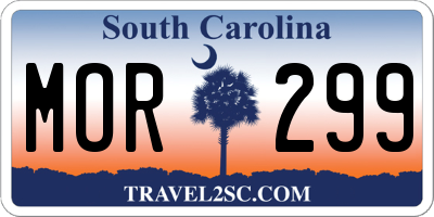 SC license plate MOR299