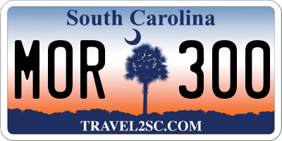 SC license plate MOR300