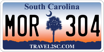SC license plate MOR304