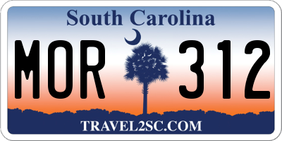 SC license plate MOR312