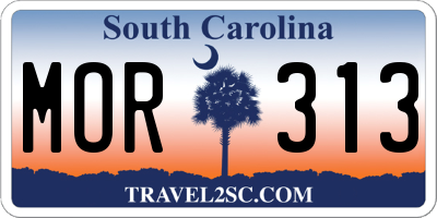 SC license plate MOR313