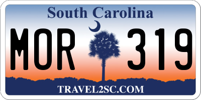 SC license plate MOR319