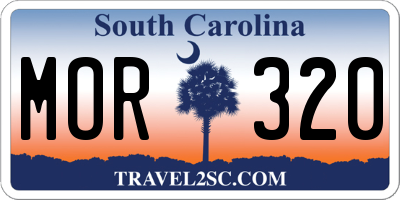 SC license plate MOR320