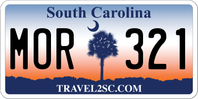 SC license plate MOR321