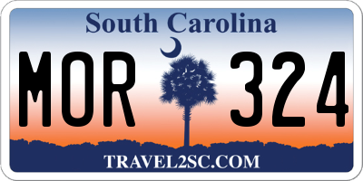 SC license plate MOR324