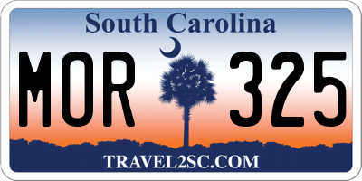 SC license plate MOR325