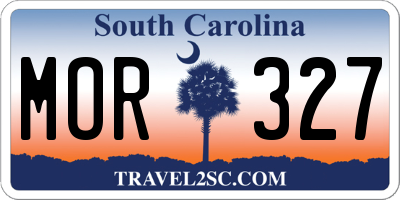 SC license plate MOR327