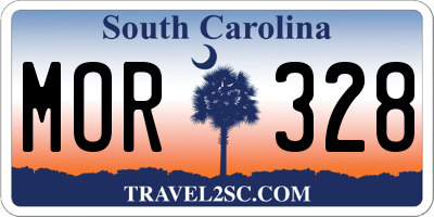 SC license plate MOR328