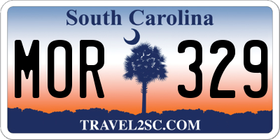 SC license plate MOR329
