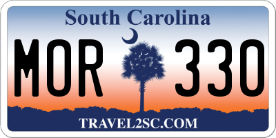 SC license plate MOR330