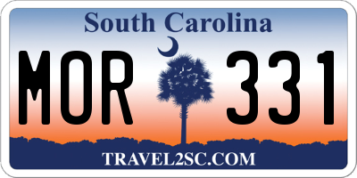 SC license plate MOR331