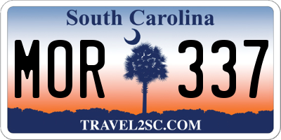 SC license plate MOR337