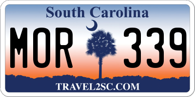 SC license plate MOR339