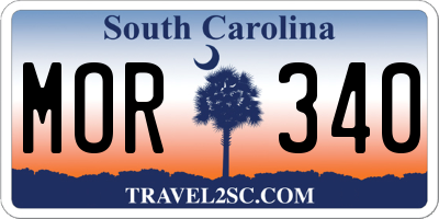 SC license plate MOR340