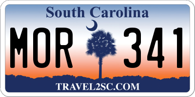 SC license plate MOR341