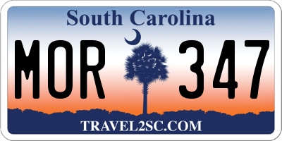 SC license plate MOR347