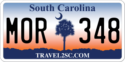 SC license plate MOR348