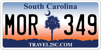 SC license plate MOR349