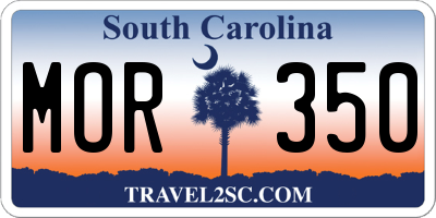 SC license plate MOR350