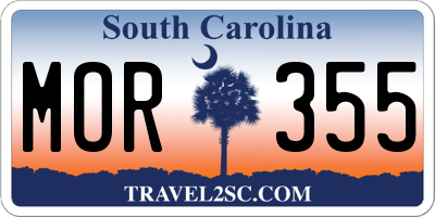 SC license plate MOR355