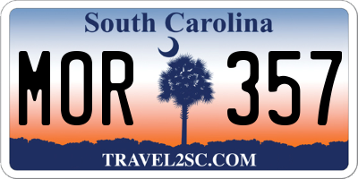 SC license plate MOR357