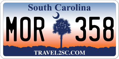 SC license plate MOR358
