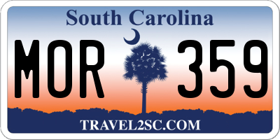 SC license plate MOR359