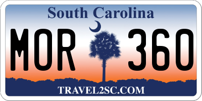 SC license plate MOR360