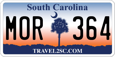 SC license plate MOR364