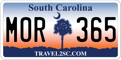 SC license plate MOR365