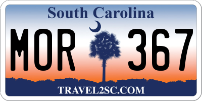 SC license plate MOR367