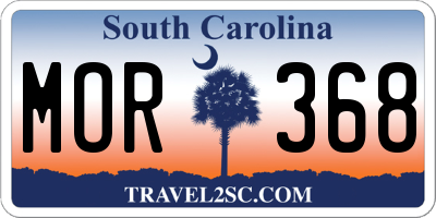 SC license plate MOR368