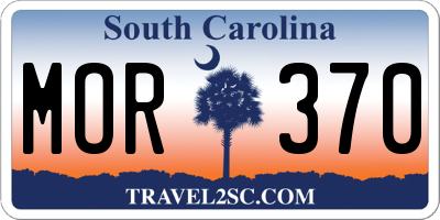 SC license plate MOR370